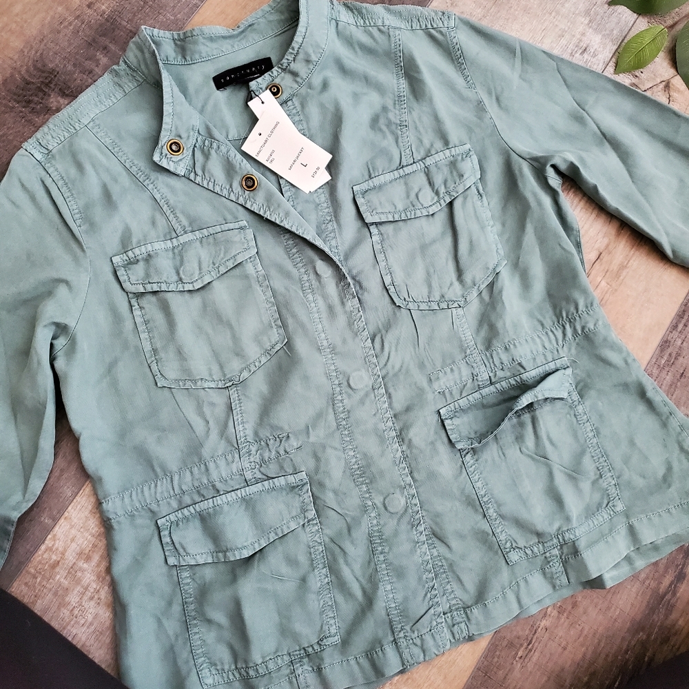 Sanctuary Anthro Safari Jacket Trellis - Picture 3 of 5